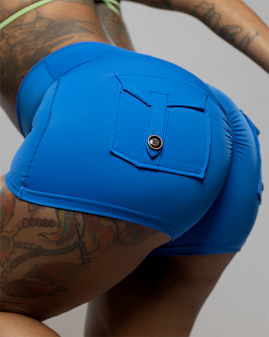 Azure Blue Scrunch Luv Shorts