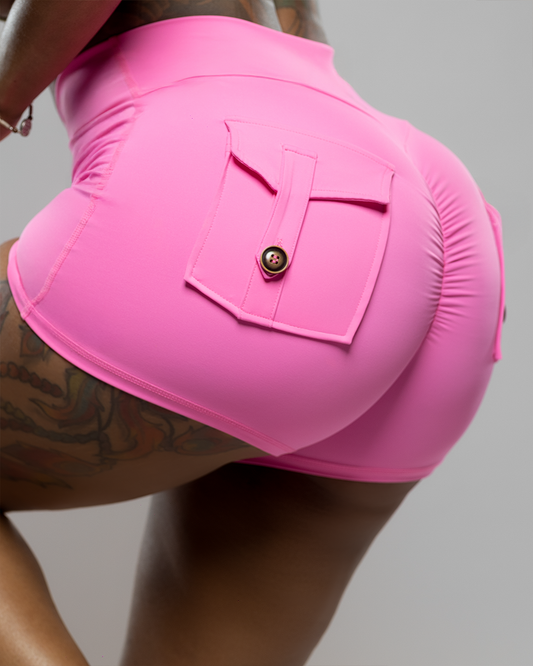 Rose Pink Scrunch Luv Shorts