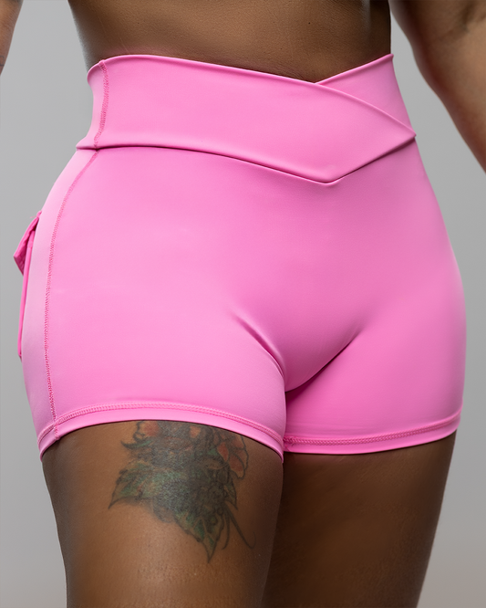 Rose Pink Scrunch Luv Shorts
